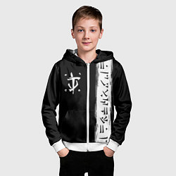 Толстовка на молнии детская Doom символы марса, цвет: 3D-белый — фото 2