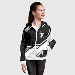 Толстовка на молнии детская Doom geometry black, цвет: 3D-белый — фото 2