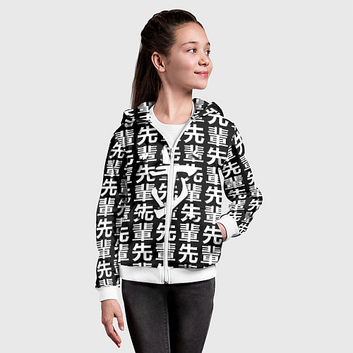 Детская толстовка на молнии Doom logo japan / 3D-Белый – фото 4