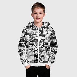 Толстовка на молнии детская Doom anime black, цвет: 3D-белый — фото 2