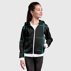 Толстовка на молнии детская Color black blue stripes, цвет: 3D-белый — фото 2