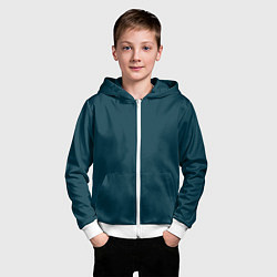 Толстовка на молнии детская Морская глубина - однотон, цвет: 3D-белый — фото 2