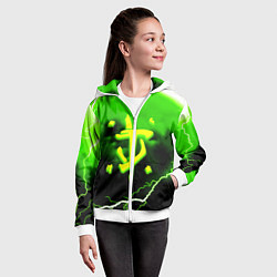 Толстовка на молнии детская Doom шторм кислотное лого, цвет: 3D-белый — фото 2