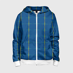 Толстовка на молнии детская Color blue yellow cross, цвет: 3D-белый