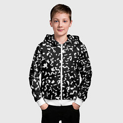 Толстовка на молнии детская Черный камуфляж, цвет: 3D-белый — фото 2