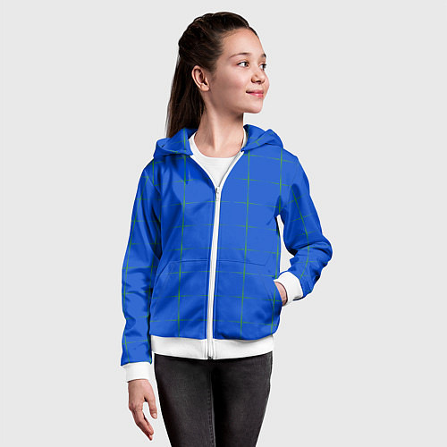 Детская толстовка на молнии Color blue stripes / 3D-Белый – фото 4