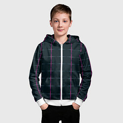 Толстовка на молнии детская Color black stripes, цвет: 3D-белый — фото 2