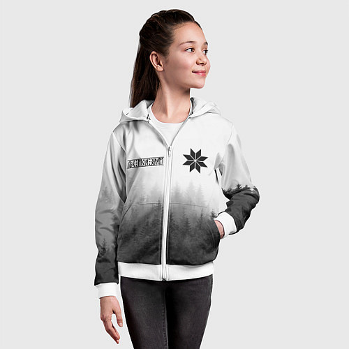 Детская толстовка на молнии Лес - это мой храм / 3D-Белый – фото 4