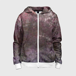 Толстовка на молнии детская Абстракция - brown-violet scales, цвет: 3D-белый