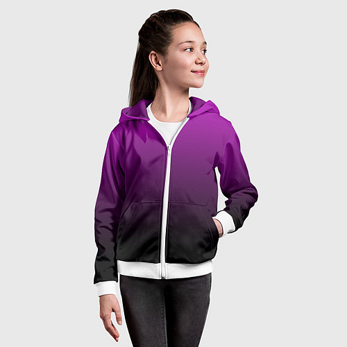 Детская толстовка на молнии Purple gradient / 3D-Белый – фото 4