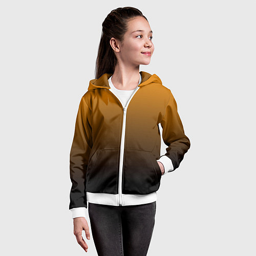 Детская толстовка на молнии Orange gradient / 3D-Белый – фото 4
