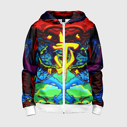 Толстовка на молнии детская Doom hyper monster, цвет: 3D-белый