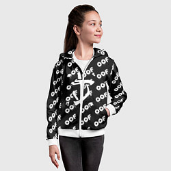 Толстовка на молнии детская Doom off black, цвет: 3D-белый — фото 2