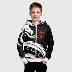Толстовка на молнии детская Doom dragon steel, цвет: 3D-белый — фото 2