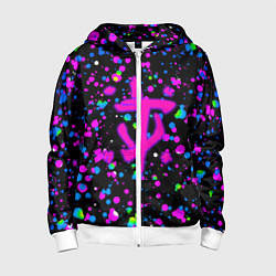 Толстовка на молнии детская Doom цветные краски, цвет: 3D-белый