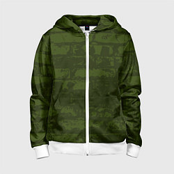 Толстовка на молнии детская Кирпичная стена, цвет: 3D-белый