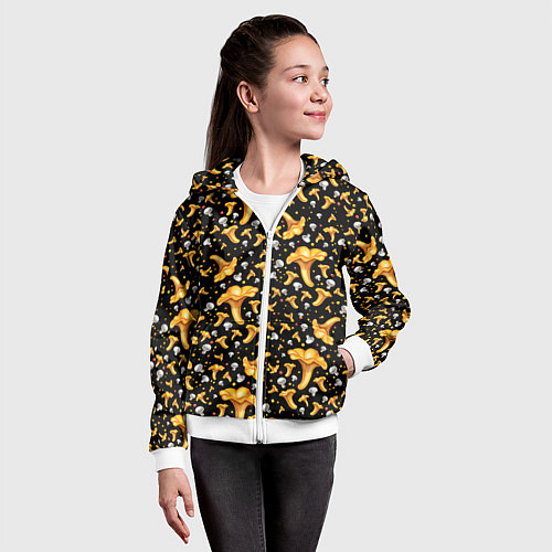 Детская толстовка на молнии Грибной дождик / 3D-Белый – фото 4