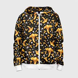 Толстовка на молнии детская Грибной дождик, цвет: 3D-белый