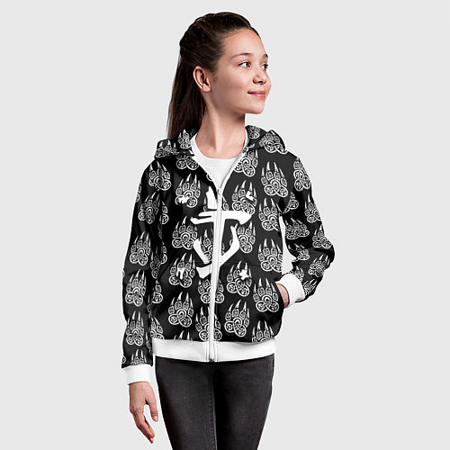 Детская толстовка на молнии Doom хищник леса / 3D-Белый – фото 4