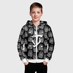 Толстовка на молнии детская Doom хищник леса, цвет: 3D-белый — фото 2