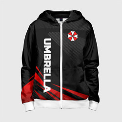 Толстовка на молнии детская Umbrella - спорт, цвет: 3D-белый
