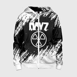 Толстовка на молнии детская Dayz белые краски лого, цвет: 3D-белый