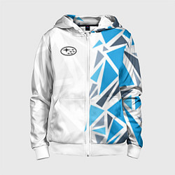 Толстовка на молнии детская Субару - фрагменты, цвет: 3D-белый