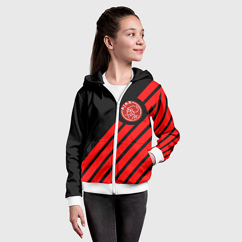 Детская толстовка на молнии Ajax геометрия / 3D-Белый – фото 4