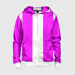 Толстовка на молнии детская Color white and pink, цвет: 3D-белый