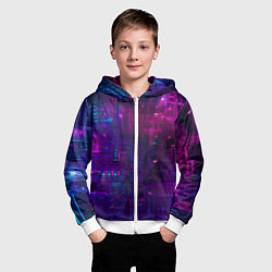 Толстовка на молнии детская Геометрия будущего, цвет: 3D-белый — фото 2