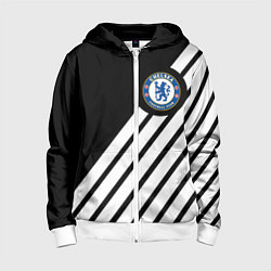 Толстовка на молнии детская Chelsea geometry sport, цвет: 3D-белый