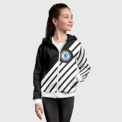 Толстовка на молнии детская Chelsea geometry sport, цвет: 3D-белый — фото 2