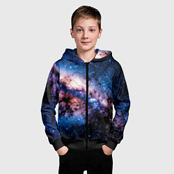 Толстовка на молнии детская Фантастический космос звёзды и туманности, цвет: 3D-черный — фото 2