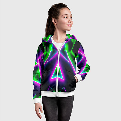 Детская толстовка на молнии Multicolored colorful color / 3D-Белый – фото 4