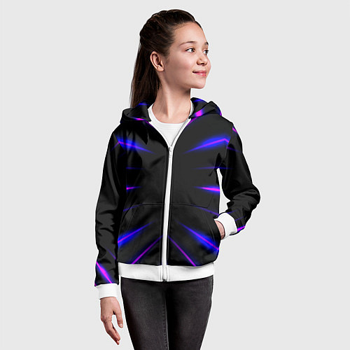 Детская толстовка на молнии Color black neon neon / 3D-Белый – фото 4