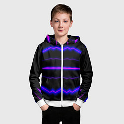 Толстовка на молнии детская Color multicoloured neon stripes, цвет: 3D-белый — фото 2