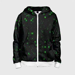 Толстовка на молнии детская Color green khaki, цвет: 3D-белый