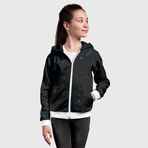 Детская толстовка на молнии Color dark blue khaki / 3D-Белый – фото 4