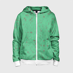 Толстовка на молнии детская Color green brown, цвет: 3D-белый