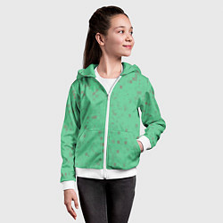 Толстовка на молнии детская Color green brown, цвет: 3D-белый — фото 2