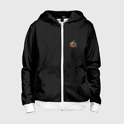 Толстовка на молнии детская Motocross mountains, цвет: 3D-белый