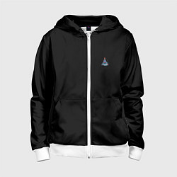 Толстовка на молнии детская Новогодняя сказка, цвет: 3D-белый