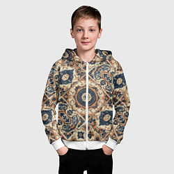 Толстовка на молнии детская Узоры калейдоскопа, цвет: 3D-белый — фото 2