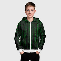 Толстовка на молнии детская Матрица - код, цвет: 3D-белый — фото 2