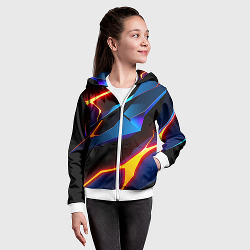 Детская толстовка на молнии Галактический / 3D-Белый – фото 4