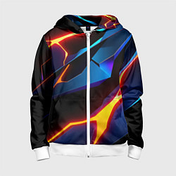 Толстовка на молнии детская Галактический, цвет: 3D-белый