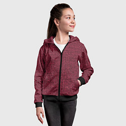 Толстовка на молнии детская Текстурный розовый тёмный, цвет: 3D-черный — фото 2