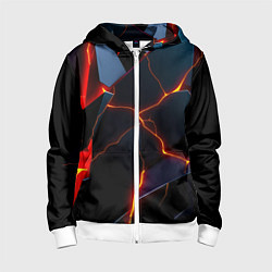 Толстовка на молнии детская Plate fracturing, цвет: 3D-белый