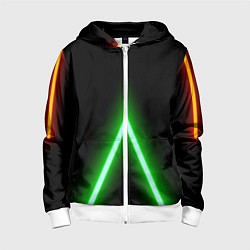 Толстовка на молнии детская Color neon green, цвет: 3D-белый