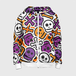 Детская толстовка на молнии Funny skulls